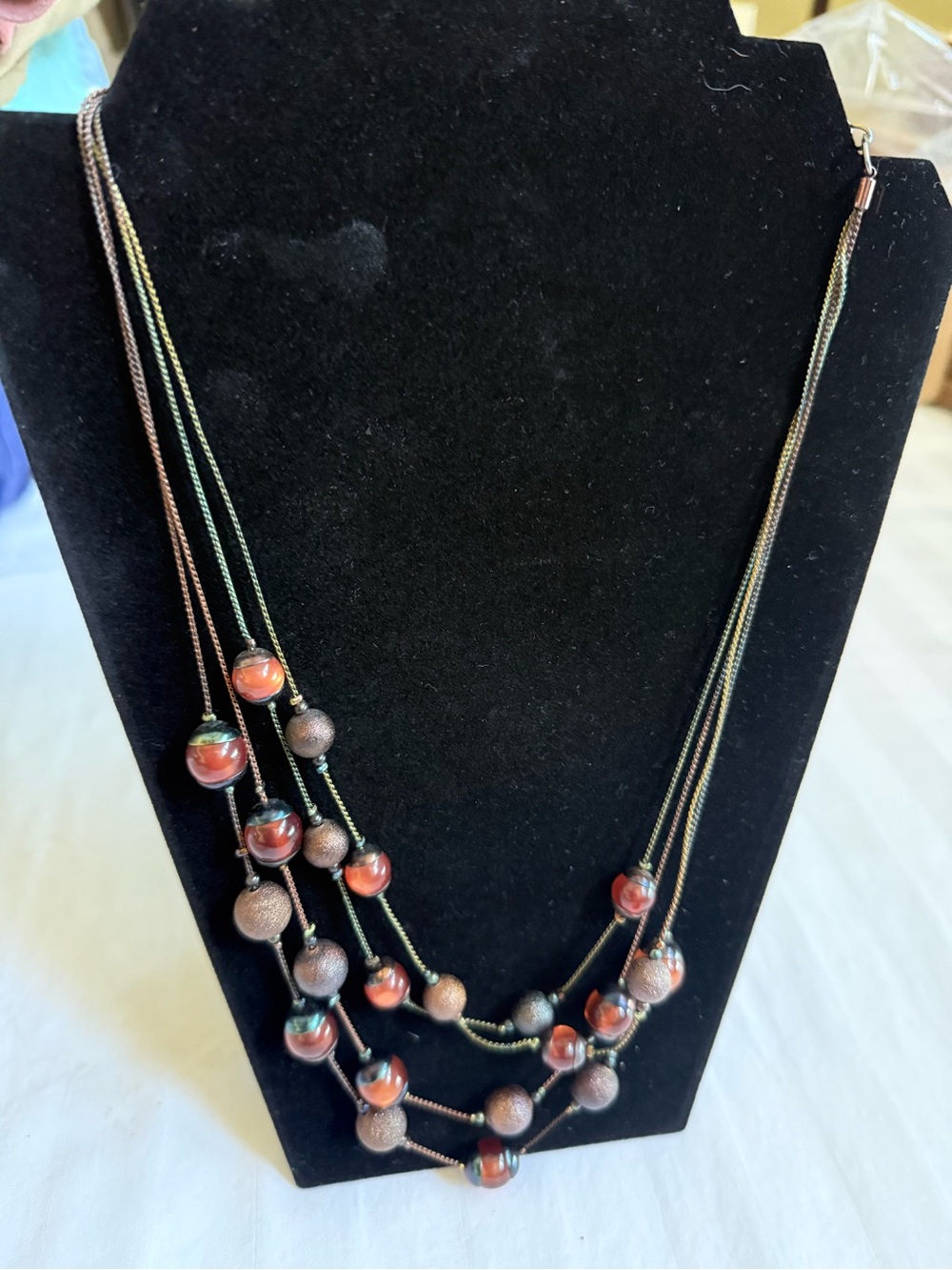 Coldwater Creek Multi-Strand Earthy Beaded Statement Necklace Elegant and fun.